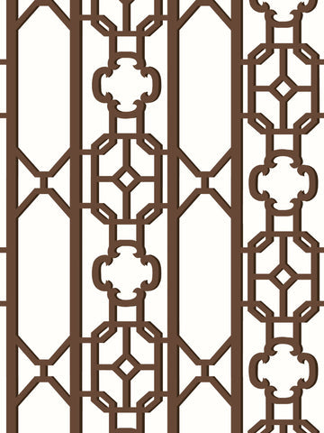 Scalamandre - Joanna Fret Affogato Wallpaper - SC 0005WP88582D