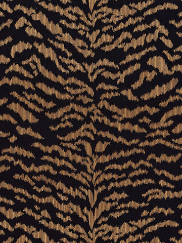 Scalamandre - Tigress Bronze on Black Wallpaper - SC 0006WP88506