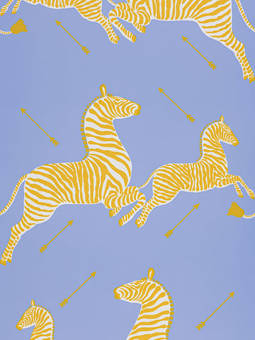 Scalamandre - Zebras Vinyl Periwinkle Wallpaper - SC 0007WP81388MV