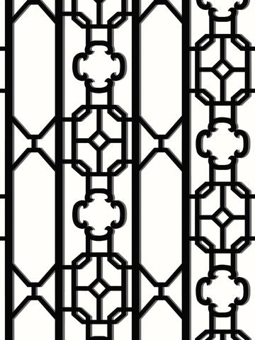 Scalamandre - Joanna Fret Onyx Wallpaper - SC 0007WP88582D