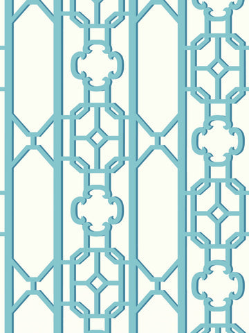 scalamandre - joanna fret turquoise wallpaper - sc 0010wp88582d