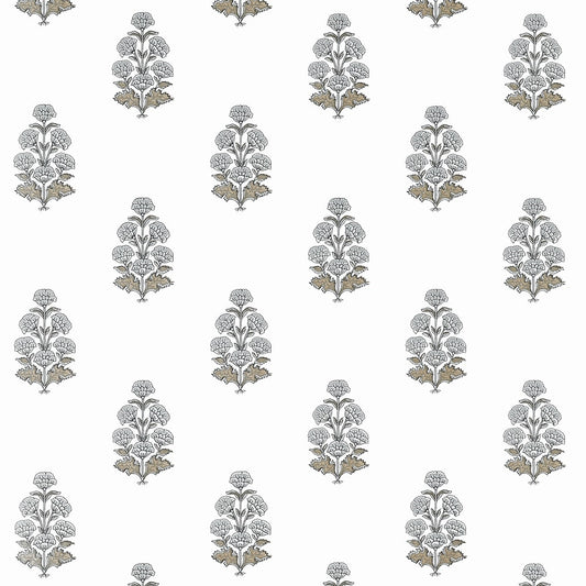 Thibaut Audrey Gray Boxwood Wallpaper T10520