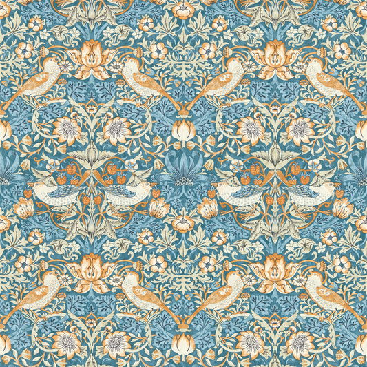 Clarke & Clarke - Strawberry Thief - Denim wallpaper - W0171/02.CAC.0