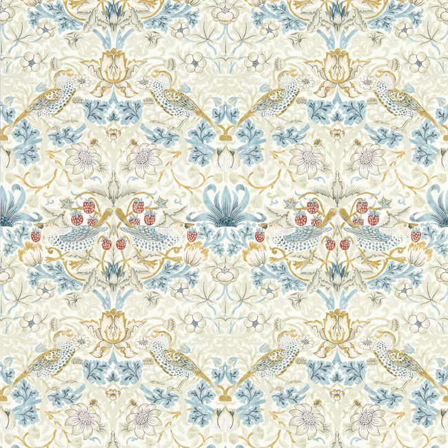 clarke & clarke - strawberry thief - linen wallpaper - w0171/03.cac.0
