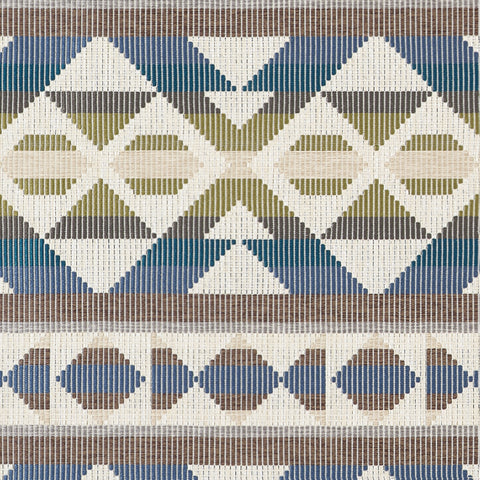 Berber Blanket Green and Blue Fabric - W712027 - Thibaut Fabric