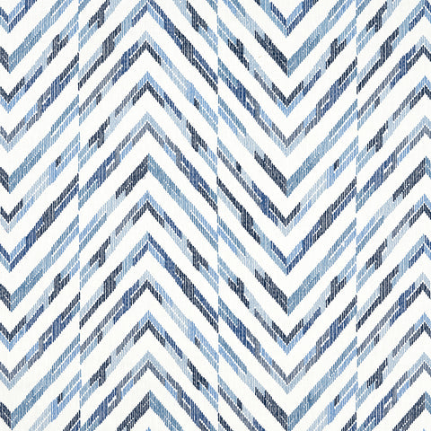 Hamilton Embroidery Blue and White Fabric - W714346 - Thibaut Fabric