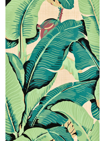 scalamandre - hinson palm paperweave green on straw wallpaper - whn 000144003