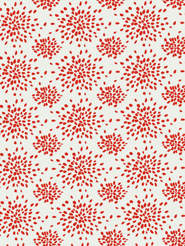 Scalamandre - Fireworks Red on White Wallpaper - WHN 000RP1020