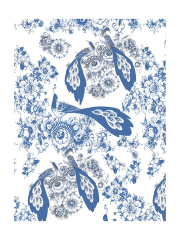 Scalamandre - Bloemdecor White Wallpaper - WNM 0001BLOM