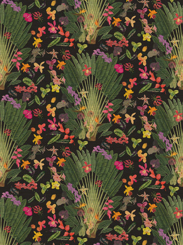 scalamandre - fantasy tropical black wallpaper - wnm 0002trop