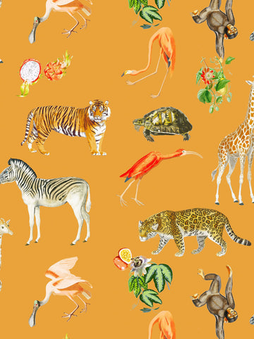 scalamandre - exotix tangerine wallpaper - wnm 0003exot