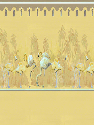 scalamandre - palm springs dyptich right panel golden wallpaper - wnm 0003psrp