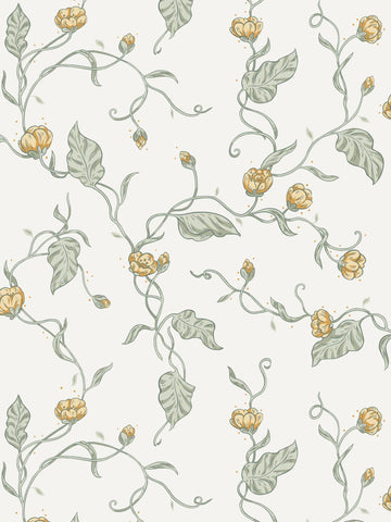 scalamandre - elmire spring green wallpaper - wsb 00071400