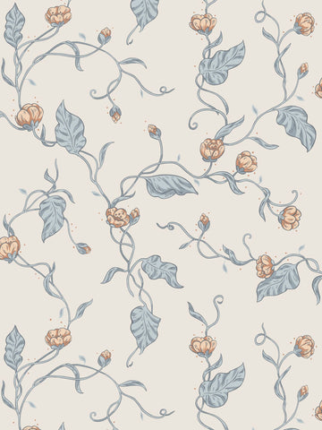 scalamandre - elmire soft blue wallpaper - wsb 00081400