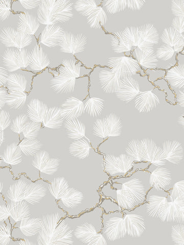 scalamandre - pine grey wallpaper - wsb 00210804