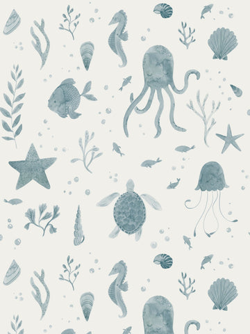 scalamandre - della ocean blue wallpaper - wsb 00360243