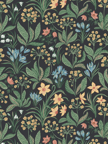 scalamandre - huset i solen charcoal wallpaper - wsb 006101015