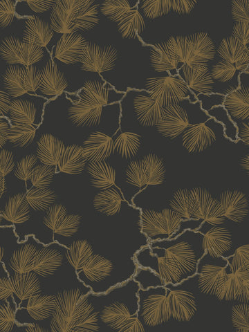 scalamandre - pine black wallpaper - wsb 00990804