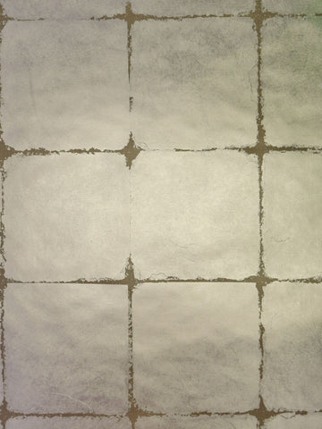 Scalamandre - Silver Leaf Squares Platinum Wallpaper - WTO GA4