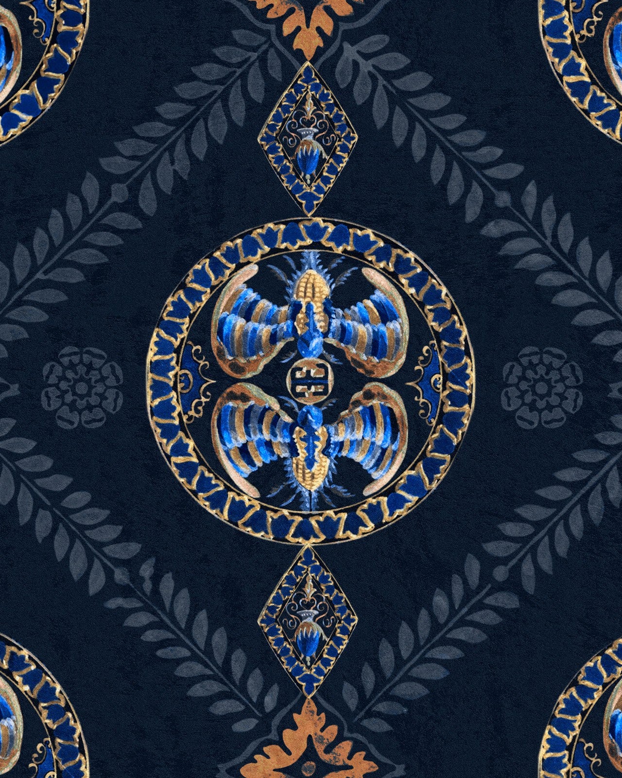 mind the gap - abeille decoratif indigo wallpaper - wp20766