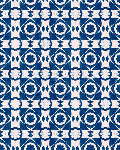 Mind The Gap - AEGEAN TILES Indigo Wallpaper - WP30051