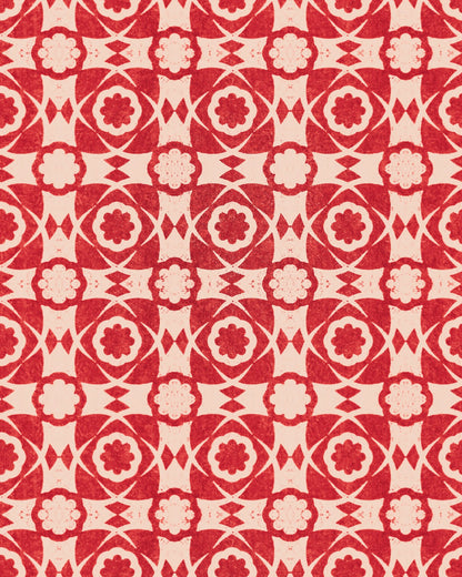 Mind The Gap - AEGEAN TILES Red Wallpaper - WP30052