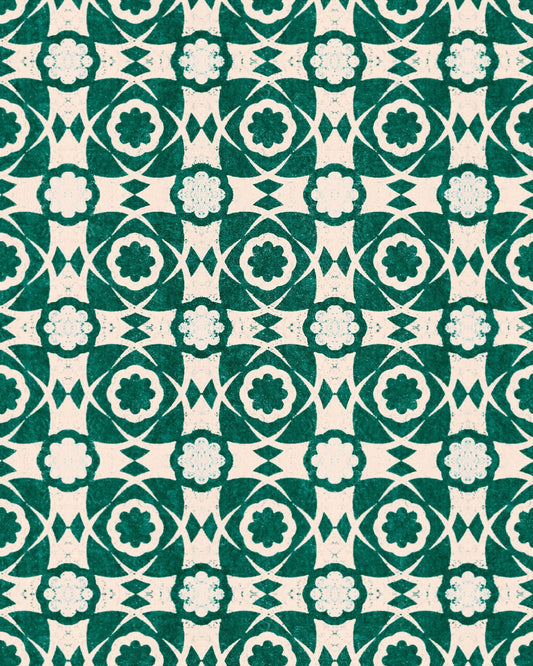 Mind The Gap - AEGEAN TILES Ultramarine Green Wallpaper - WP30050