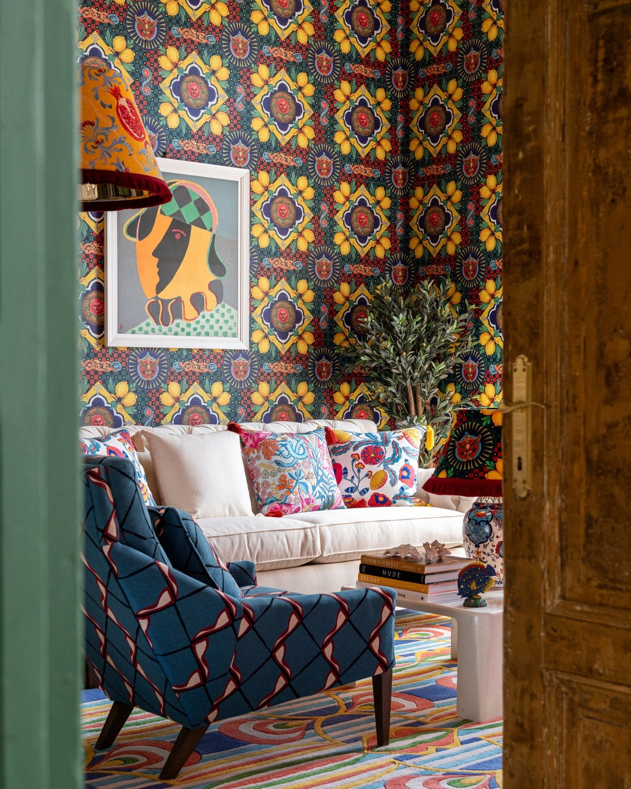 mind the gap - amalfi blue wallpaper - wp20830
