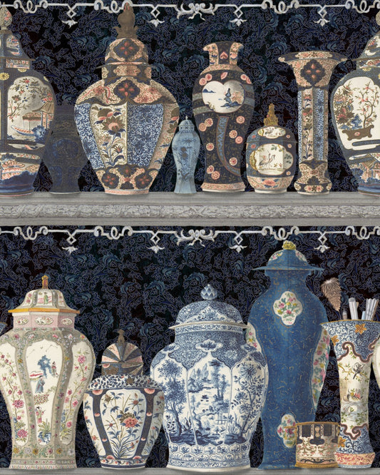 Mind The Gap - CERAMIC WONDERS Indigo Wallpaper - WP20596