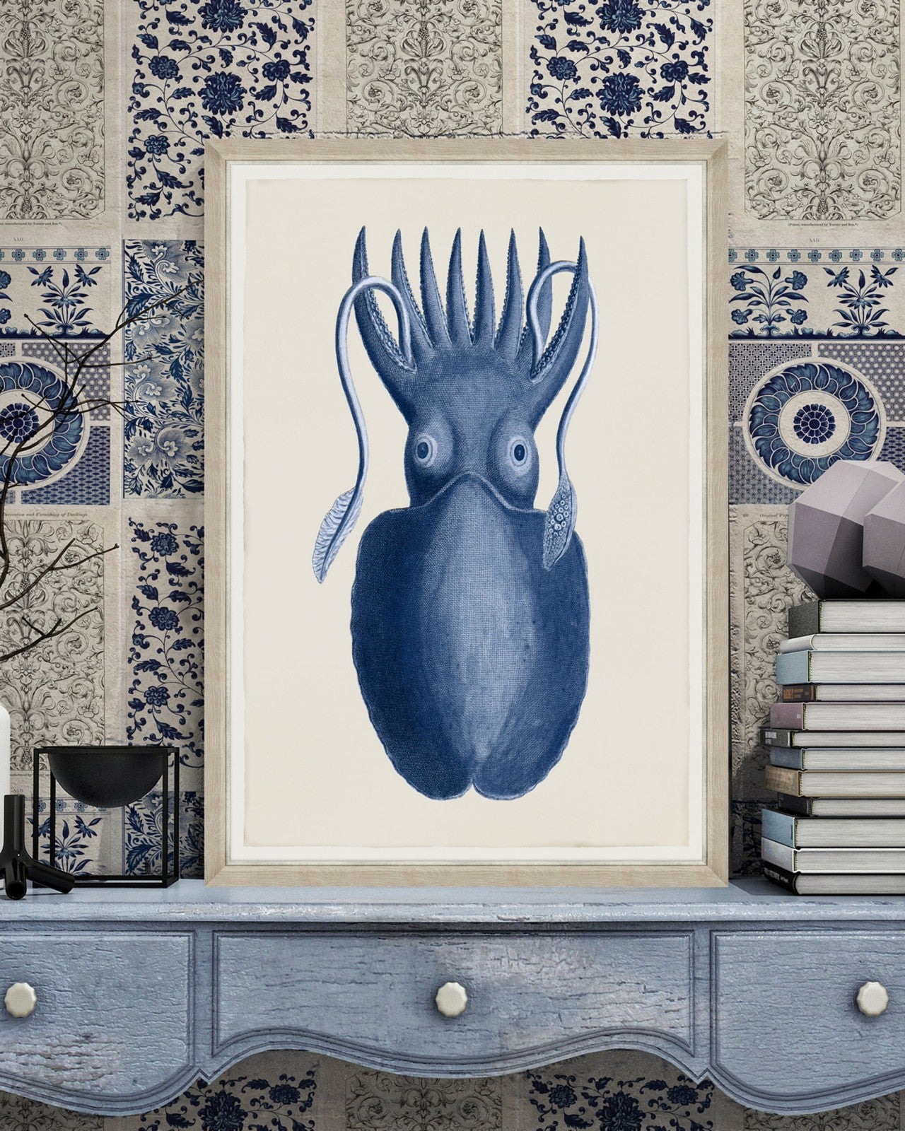 mind the gap - chinese pattern blue premium wallpaper - wp20051