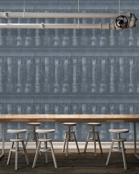 Mind The Gap - COLONNADE Blue Premium Wallpaper - WP20023
