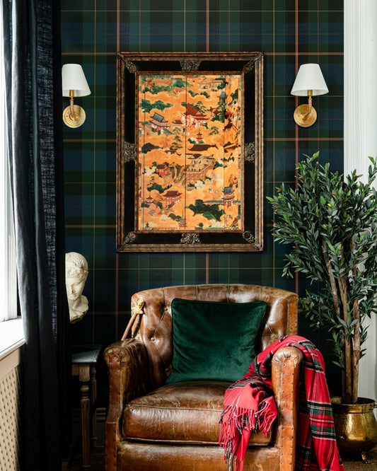Mind The Gap - EQUESTRIAN PLAID Green Wallpaper - WP30110