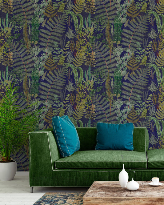 Mind The Gap - GREEN SANCTUARY Anthracite Wallpaper - WP20318