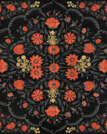 Mind The Gap - HINDU BLOOM Anthracite Wallpaper - WP20407