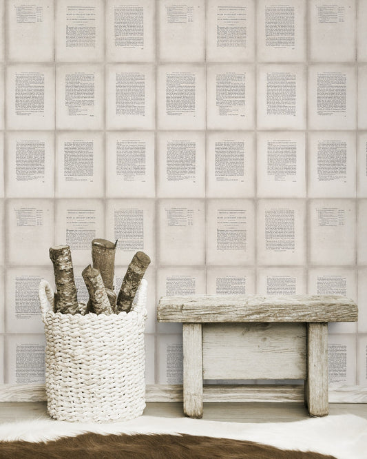 Mind The Gap - INSIDE BOOK Taupe Premium Wallpaper - WP20102