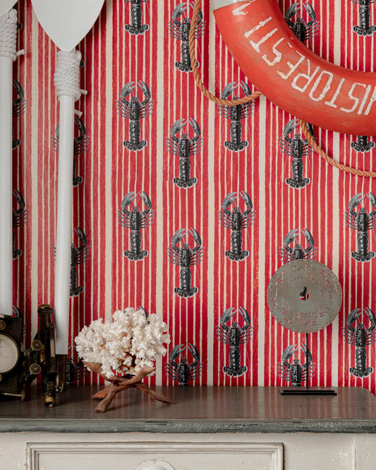 Mind The Gap - MEDITERRANEAN LOBSTERS Red Wallpaper - WP30064
