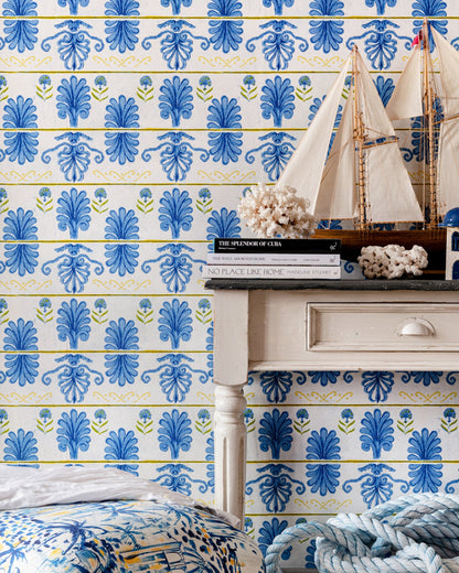 Mind The Gap - MYKONOS VILLA MOTIF Azure Wallpaper - WP30041