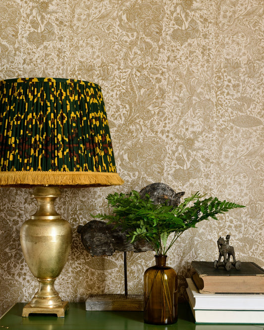 Mind The Gap - SARKOZI EMBROIDERY Taupe Wallpaper - WP30028