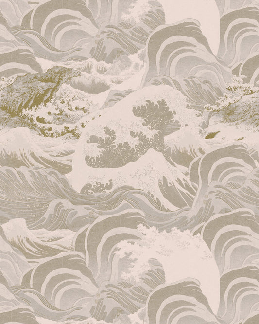 Mind The Gap - SEA WAVES Neutral Wallpaper - WP30061