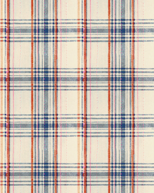 Mind The Gap - SEAPORT PLAID Cream Wallpaper - WP30068