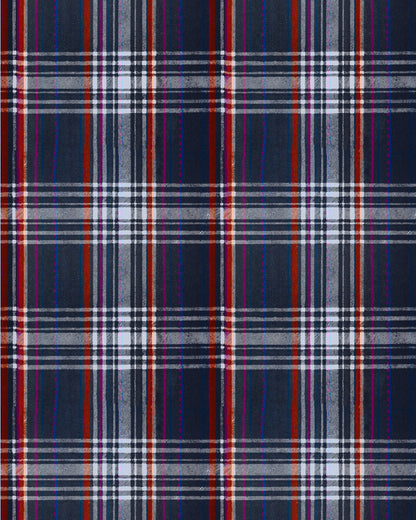 Mind The Gap - SEAPORT PLAID Navy Blue Wallpaper - WP30067