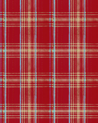 Mind The Gap - SEAPORT PLAID Red Wallpaper - WP30066