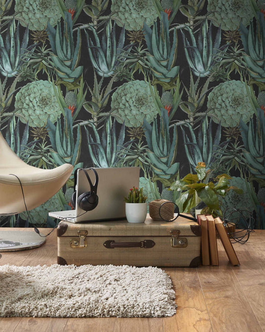 Mind The Gap - SUCCULENTUS  Anthracite Wallpaper - WP20167