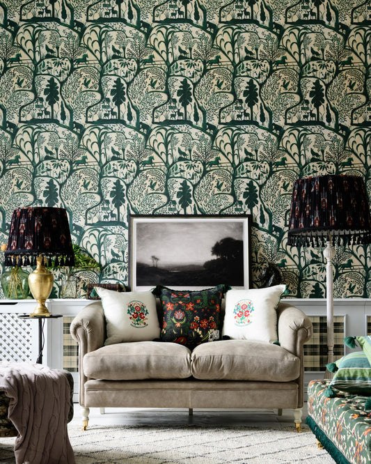 Mind The Gap - THE ENCHANTED WOODLAND Green Wallpaper - WP20549