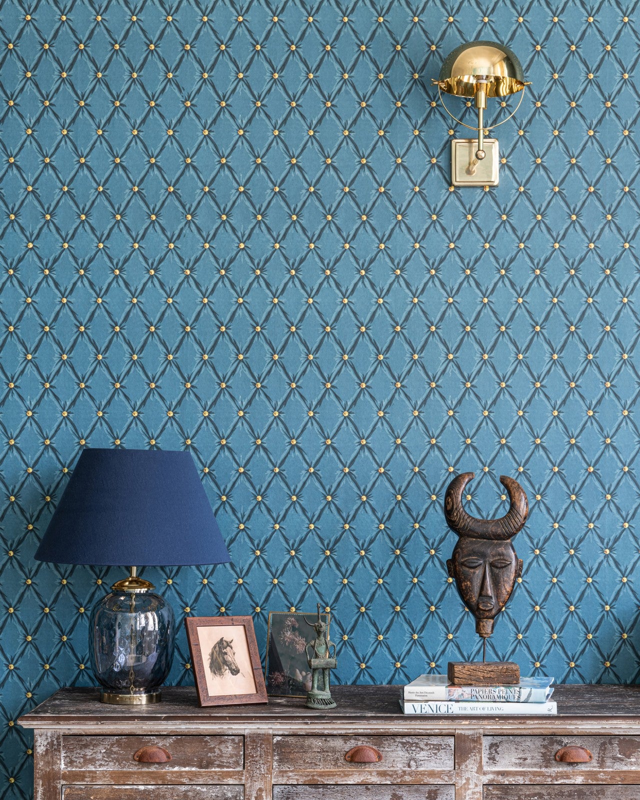 mind the gap - tufted panel forest green wallpaper - wp30171