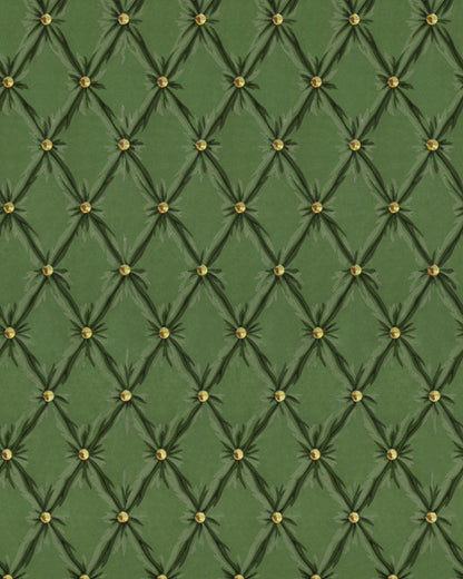 Mind The Gap - TUFTED PANEL Forest Green Wallpaper - WP30171