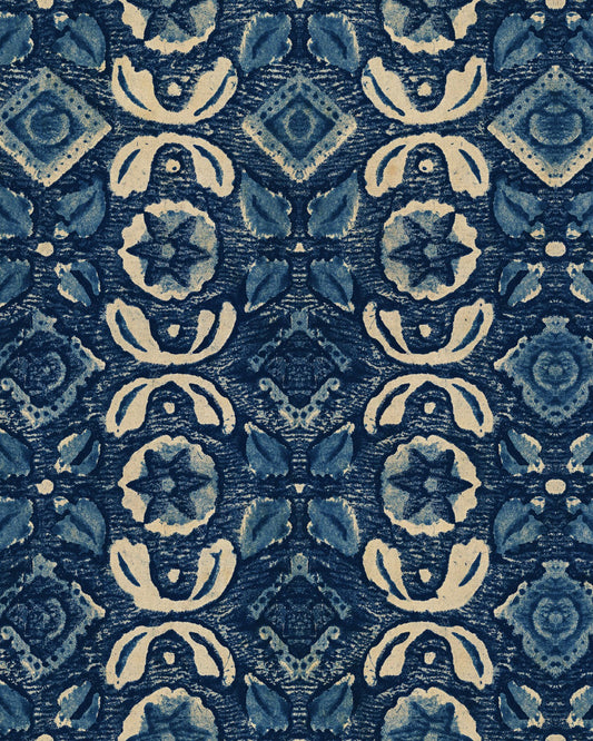 Mind The Gap - VARANASI Indigo Wallpaper - WP30099