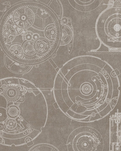 Mind The Gap - HORLOGERIE Taupe Premium Wallpaper - WP20042