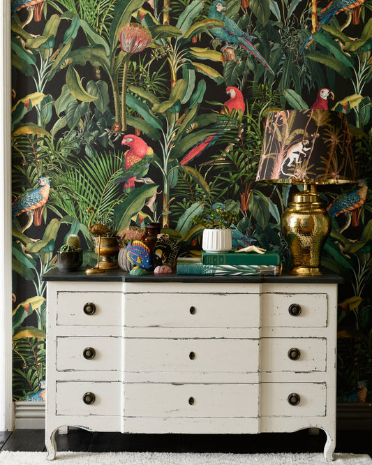 Mind The Gap - PARROTS OF BRASIL Anthracite Wallpaper - WP20522